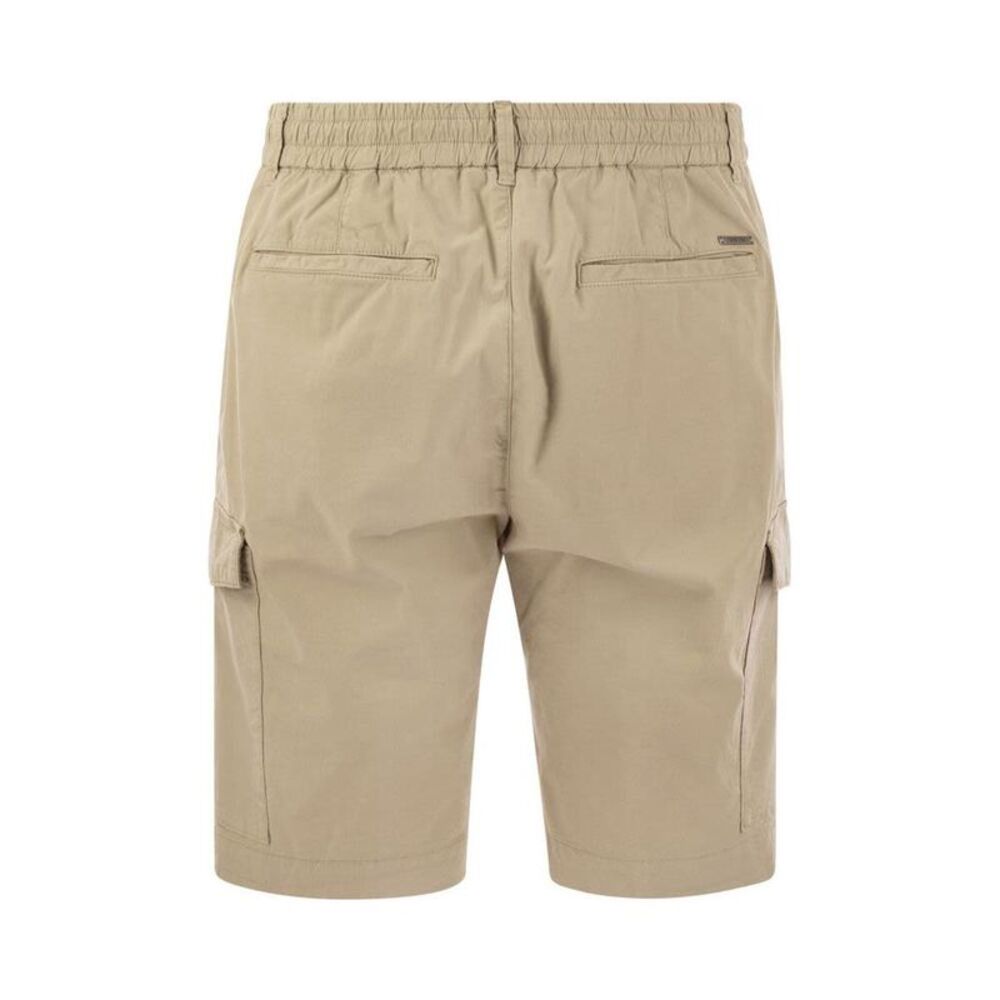 PESERICO Men's Cargo Shorts with Elastic Waist Men Beige Pants